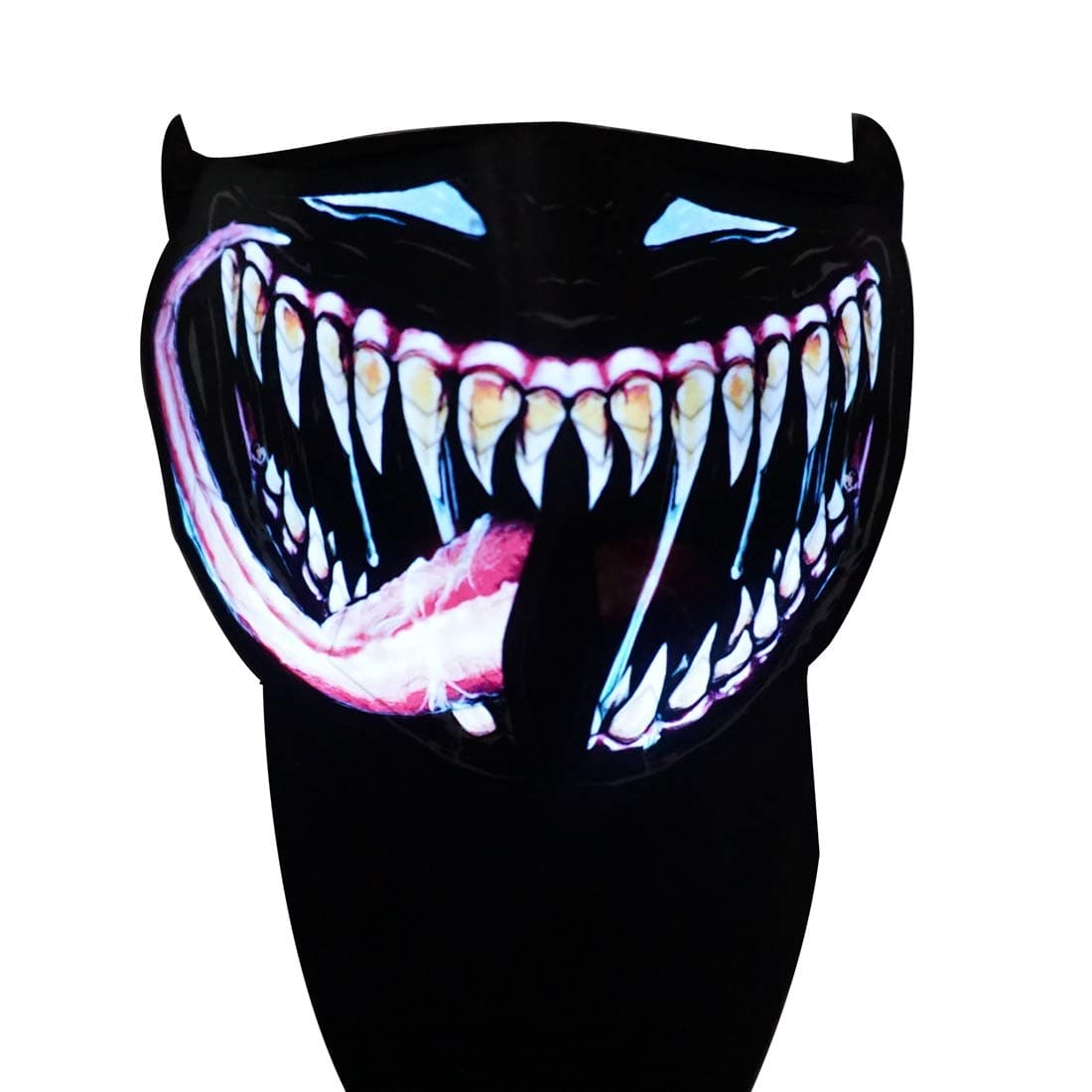 LED Halloween Mask Sound Reactive Light Up Mask Scary Masks for Costumes Cosplay,Music Party,Rave Events, EDC