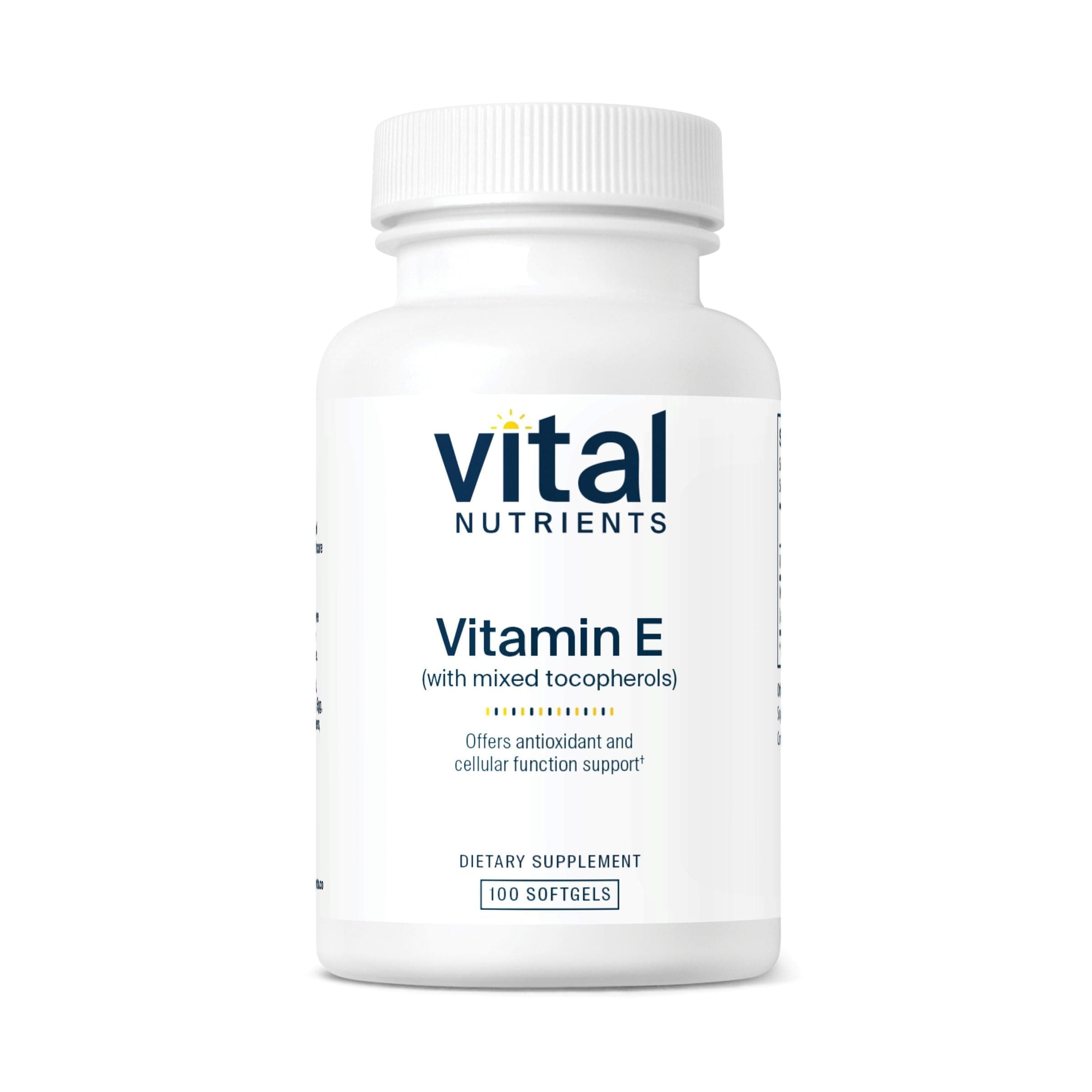 - Vitamin E with Mixed Tocopherols - Potent Antioxidant Vitamin E Supplements to Support Cardiovascular Health* - Gluten and Dairy Free - Non-GMO - 100 Softgels