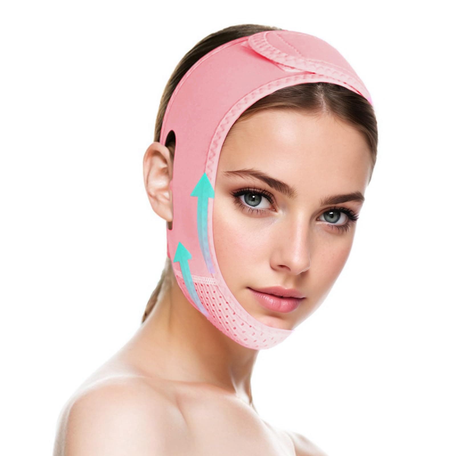 V Line Lifting Mask Chin strap for sleeping, V Line Lifting Mask for Women,Jaw Exerciser,Medium,Pink