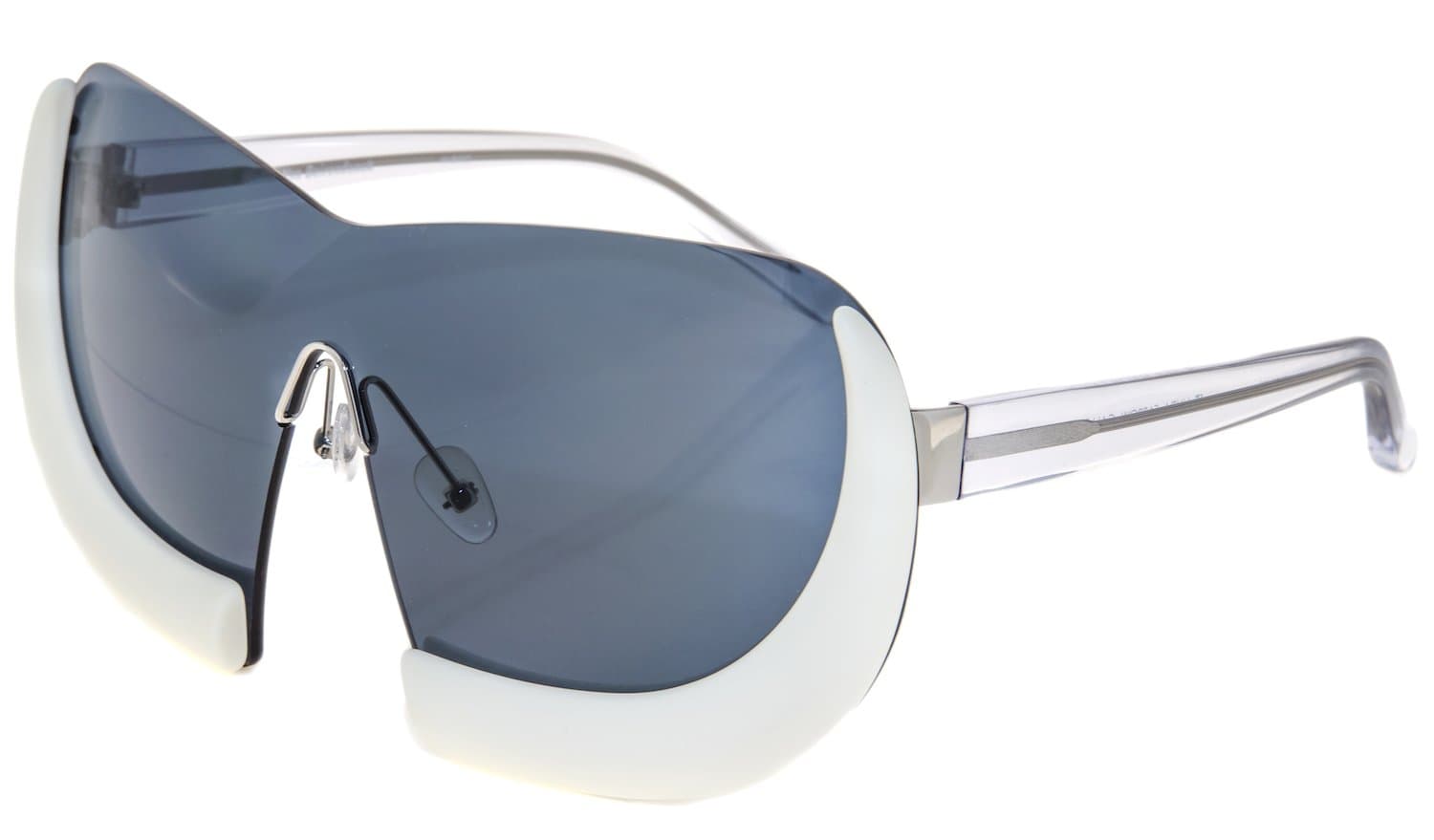 LINDA FARROW Walter Van Beirendonck 6 Black Crystal Horn Sunglasses WVB6