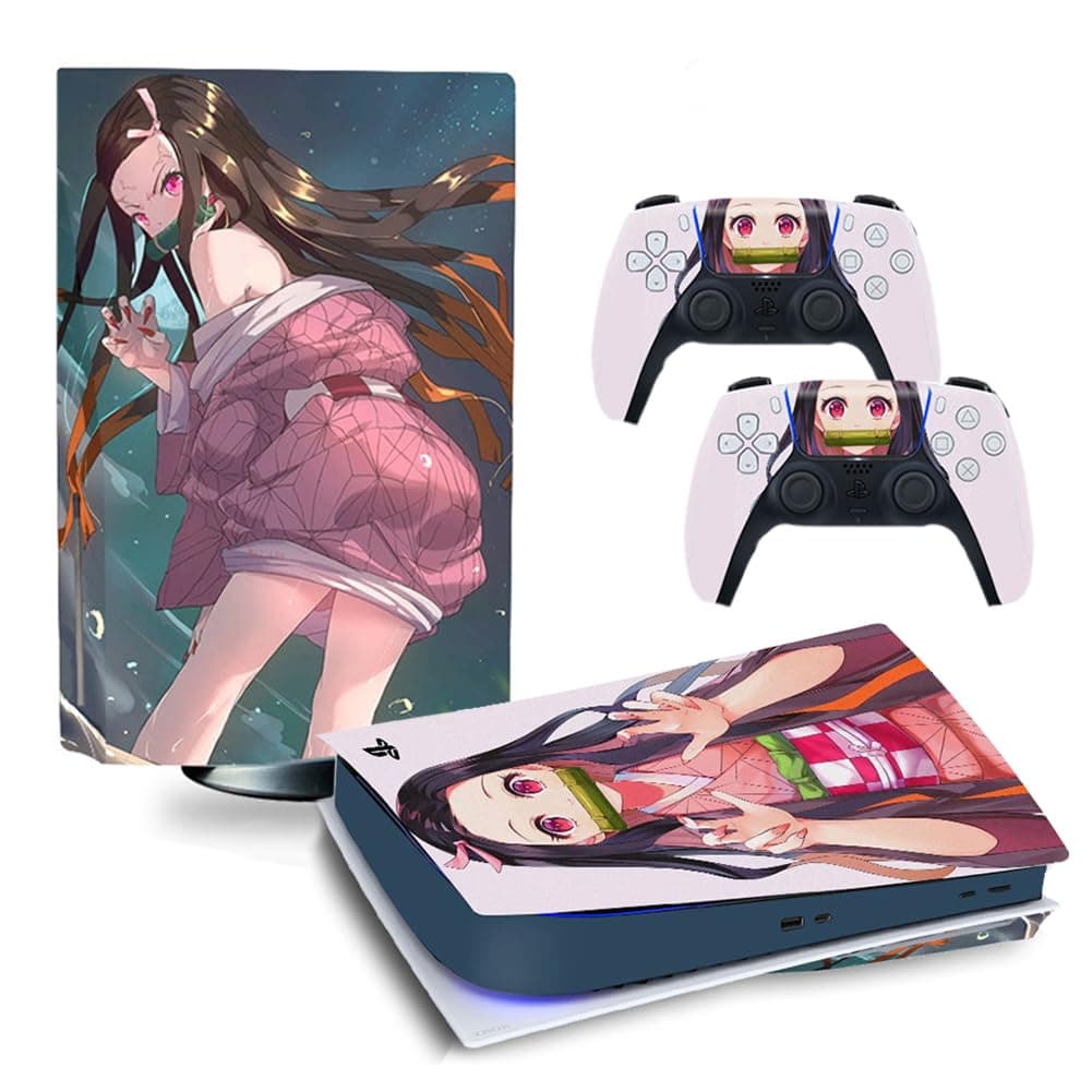 GilGames Decals Skin for Playstation 5, Vinyl Protector Wrap Full Set Faceplate Protective Cover Stickers Kit Console and Controller (Disk Edition)