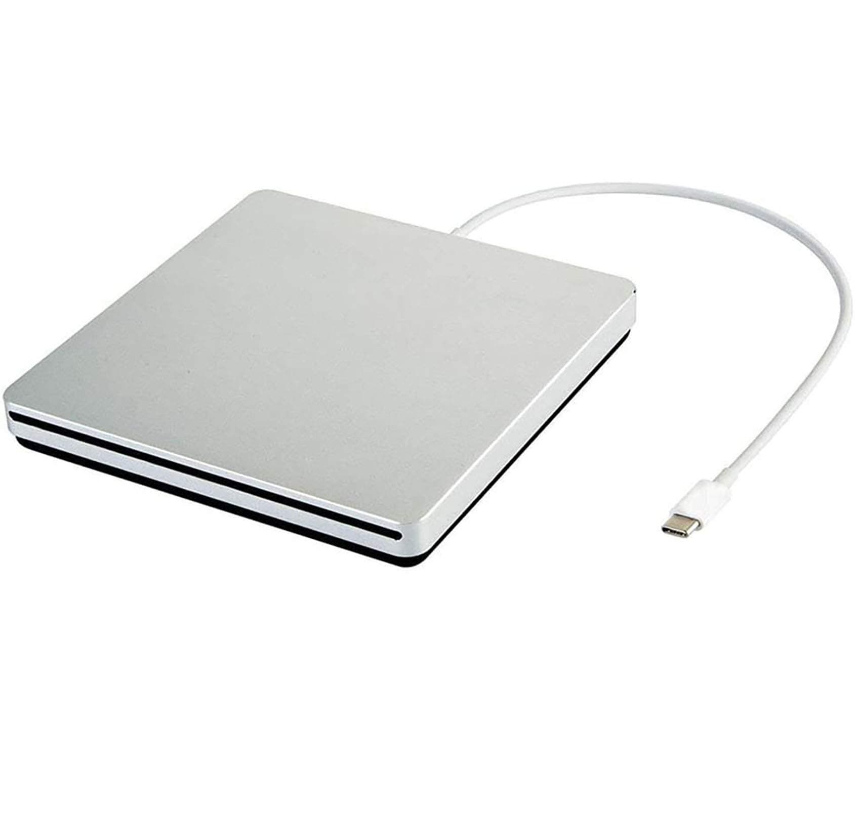 Oulin External CD DVD Drive USB C CD DVD Burner/Writer Slim Portable Slot in CD DVD Reader for MacBook Pro/Air/Mac/Laptop/Windows10 (Sliver)