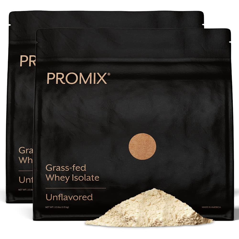 ProMix Nutrition Native Whey Protein Isolate Powder Concentrate: Standard 100 Percent All Natural Grass Fed & Undenatured ­Best Optimum Fitness Shakes & Energy Smoothie Bowls: Unflavored 5lb