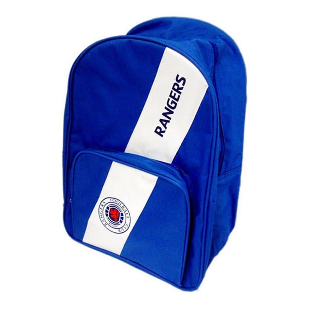Rangers FC Official Stripe Football Crest Backpack/Rucksack (One Size) (Blue/White)
