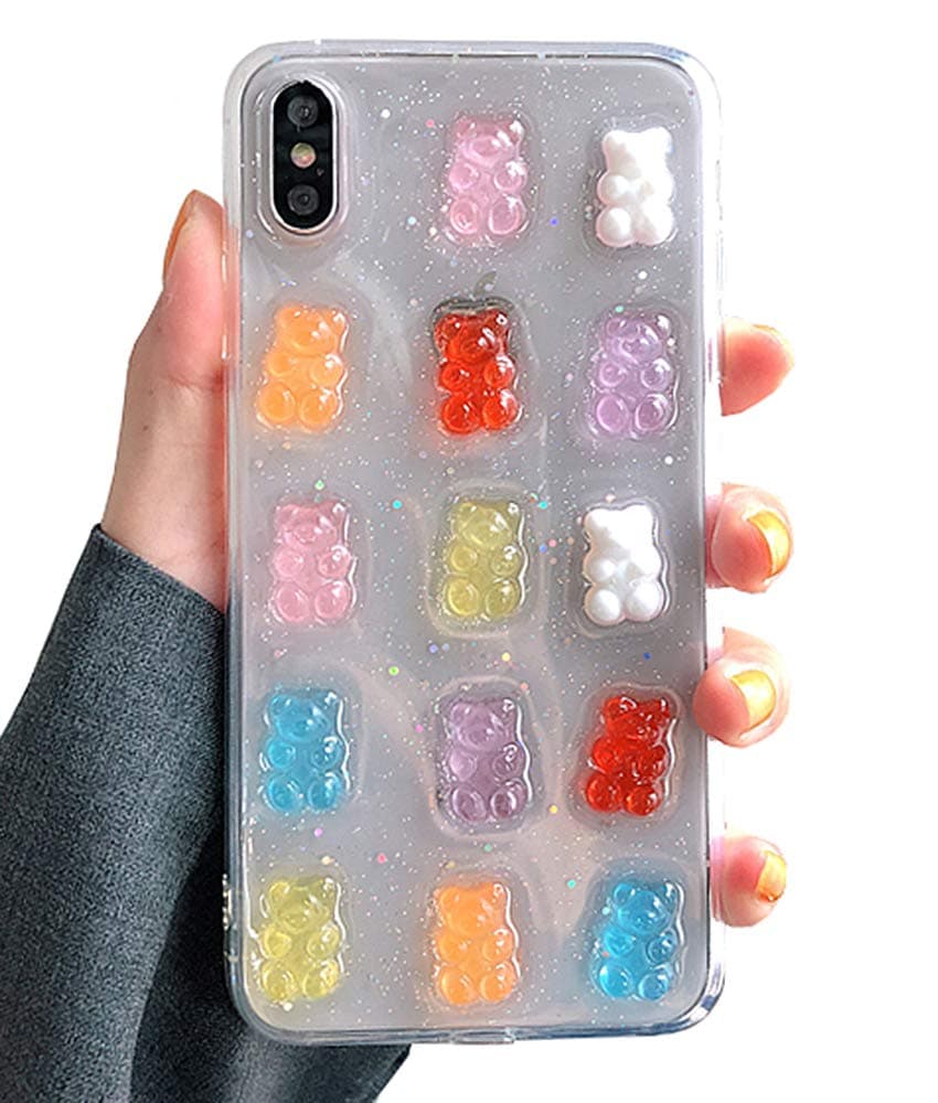 UnnFiko Cute Clear Phone Case for iPhone 11, Super Kawaii Cartoon Bears, Funny Creative Soft Protective Phone Cases Cover for iPhone 11(Bears)