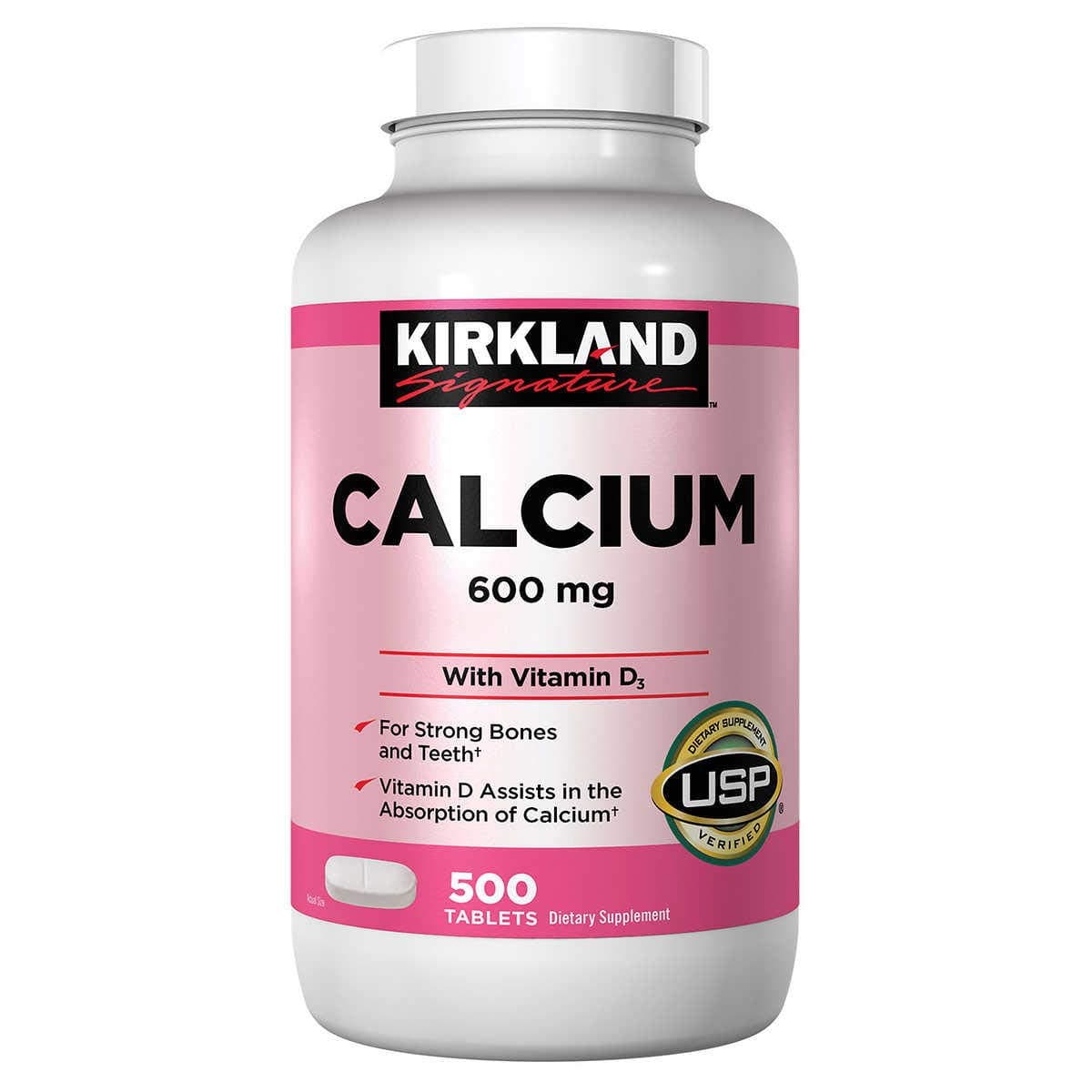 KIRKLAND SIGNATURE Kirkland Signature, Calcium 600 Mg + D3 500 Count Psrpv