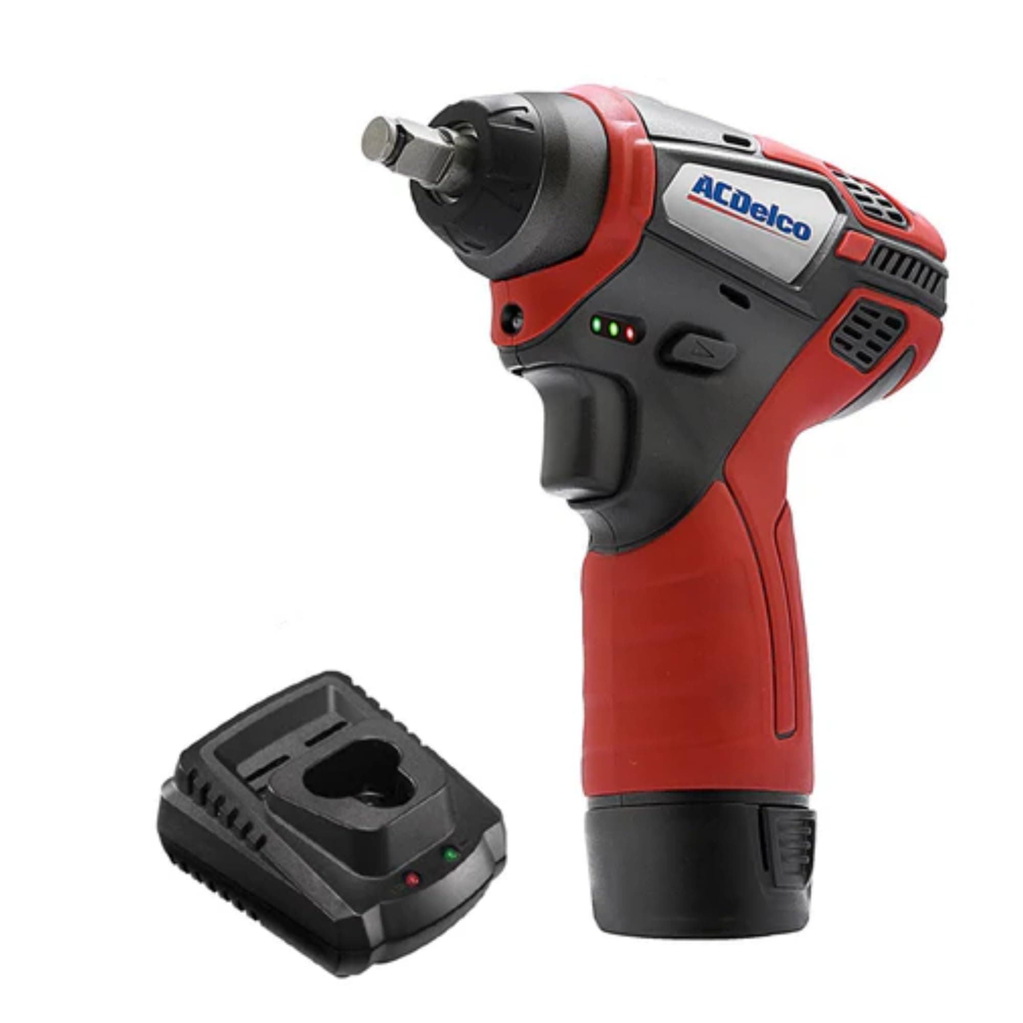 ACDelco 3/8 Power Impact Wrench 90ft-lbs LED Light Cordless Li-ion 12V Max Compact Tool, Kit with 2 Batteries, Charger, G12 Series ARI12104