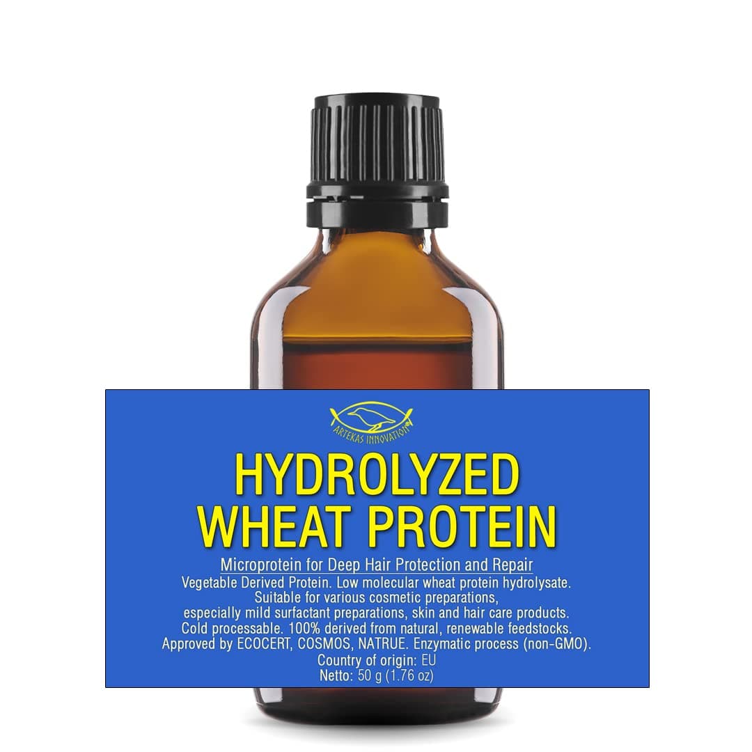 HYDROLYZED WHEAT PROTEIN - Liquid - 50g | 1.76oz - Microprotein for Hair, Skin, Baby Care, Body Wash, Sensitive Skin - Deep Hair Protection, Restructuring and Repair - Shampoos, Conditioners