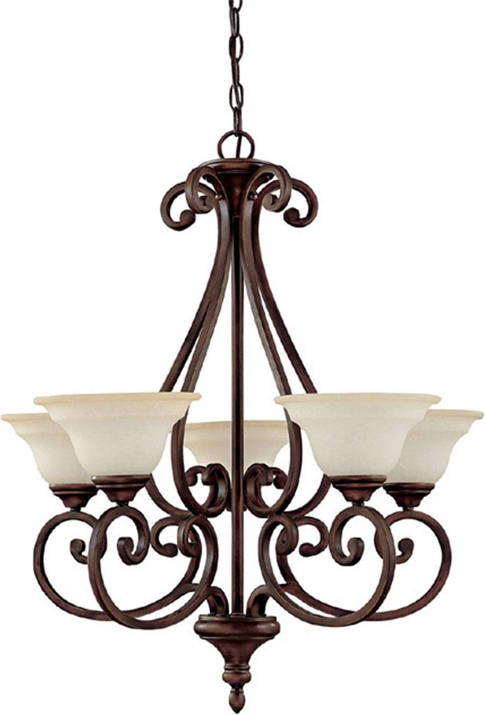 Capital Lighting 3075BB-292 Chandelier with Mist Scavo Glass Shades, Burnished Bronze Finish