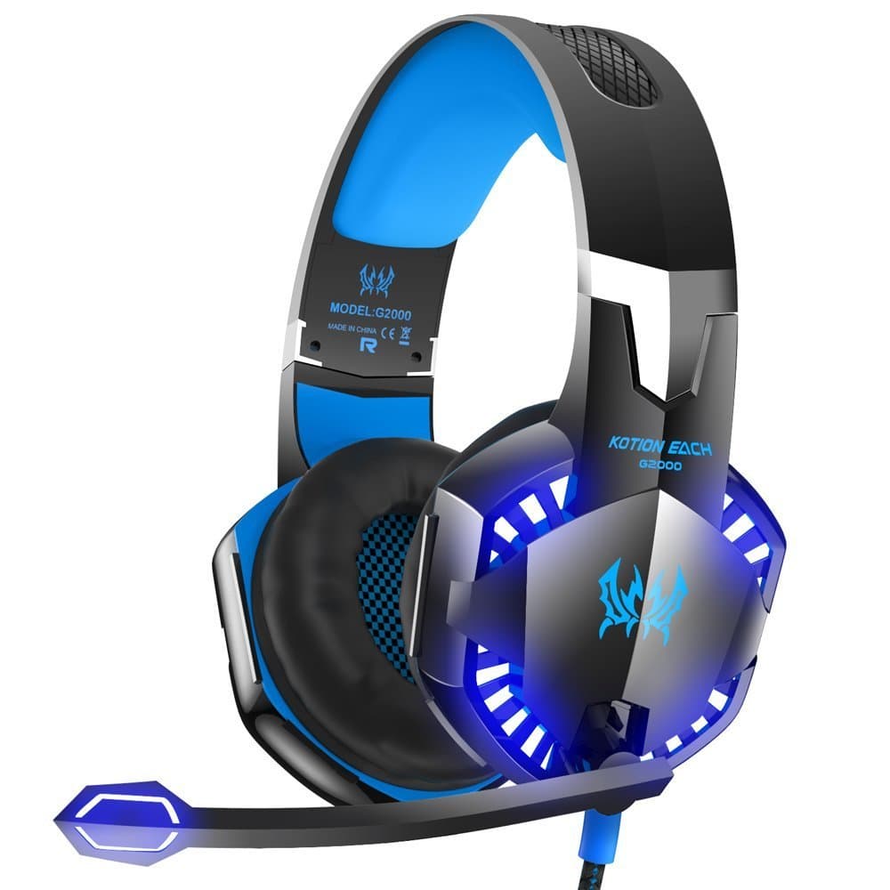 Kotion Each G2000 Stereo Gaming Headsets Headphones with MIC for PS3 PS4 Xbox ONE 360 PC Computer Laptop Macbook - Blue