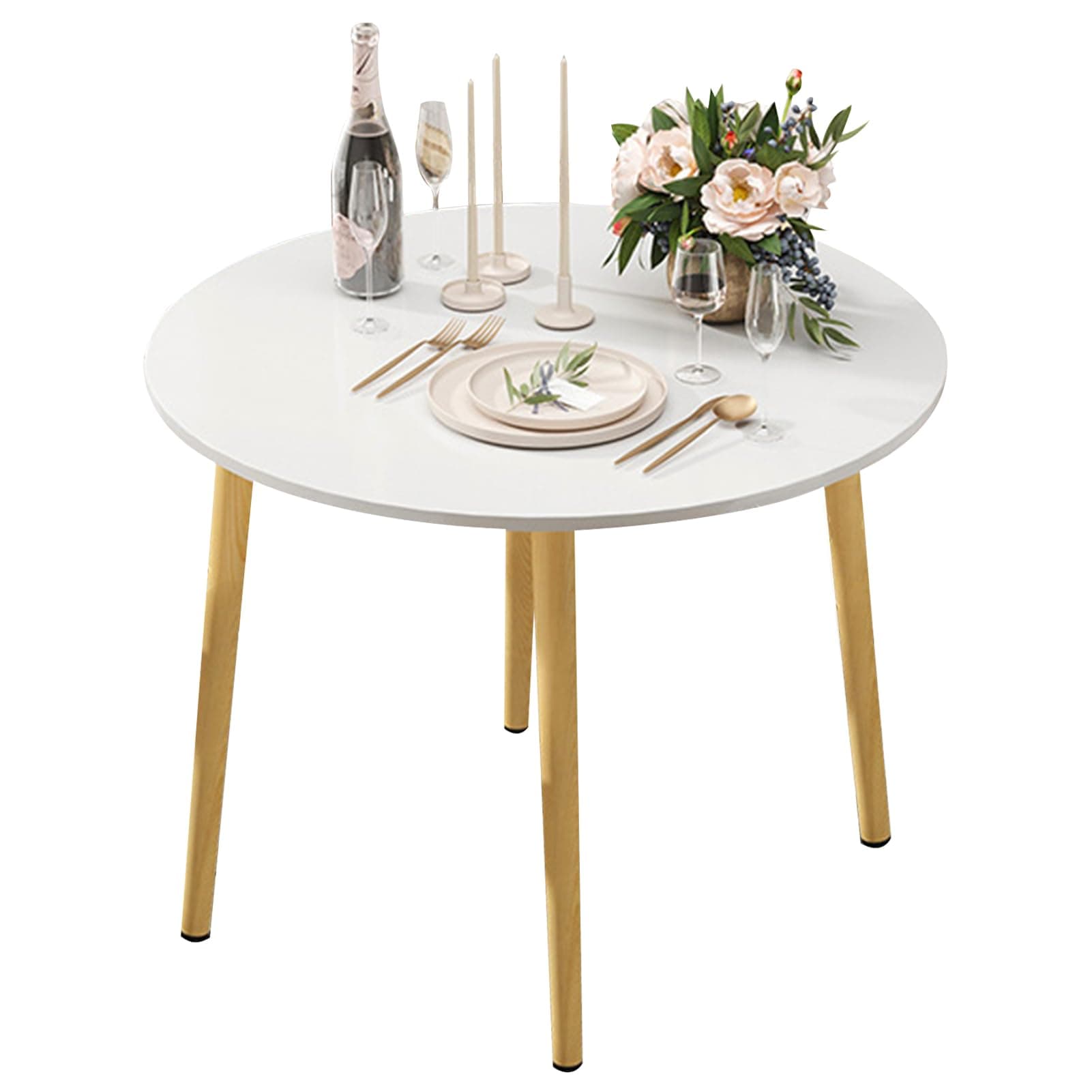 DAYONG Modern Dining Table,Kitchen Table with Solid Wooden Legs,for Small Space Like Home Living Room Kitchen, Dining Room,Lounging,Cafeterias (Round, 80 * 80 * 73CM)