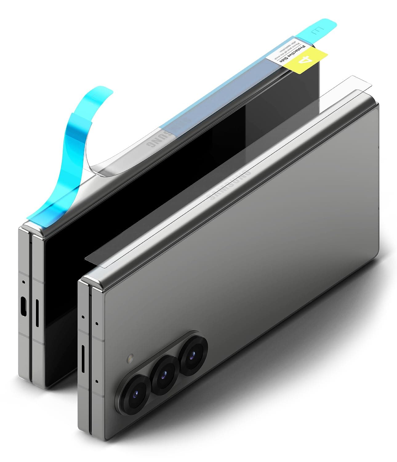 Ringke Hinge Dual Easy Film Compatible with Samsung Galaxy Z Fold 6 Hinge Protector (Not Screen Protector) 0.002 Inches TPU Hinge Cover Designed for Galaxy Z Fold 6, 5, 4 Protector - 2 Pack