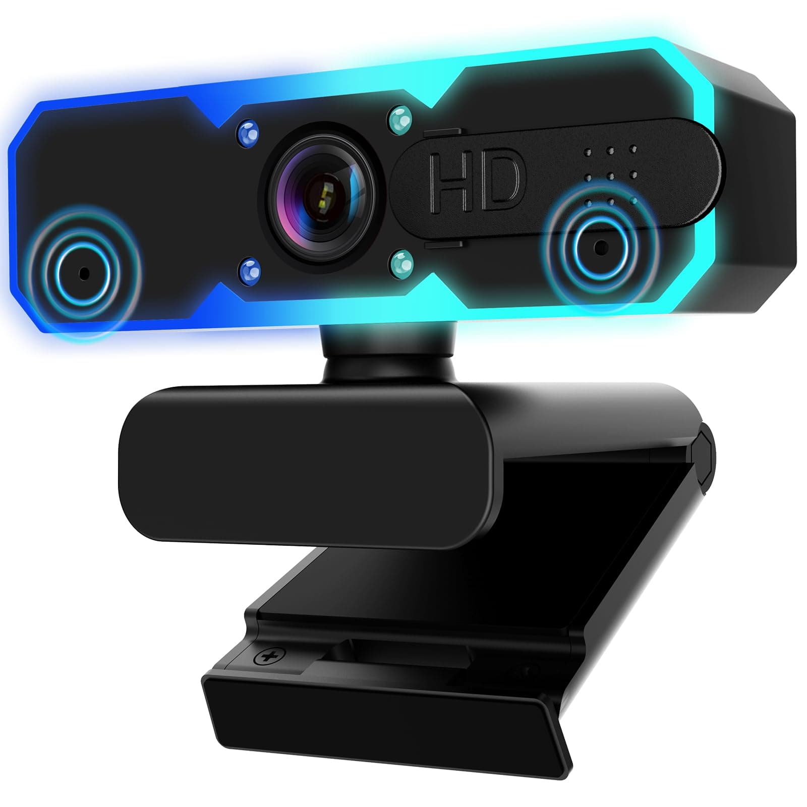 1080P 60Fps Streaming Webcam,Streaming Camera With Microphone&Fill Light,Autofocus,Work With Zoom/Youtube/Winsdows/Mac Os/Laptop/Macbook/Pc Computer Camera,Digital,Black