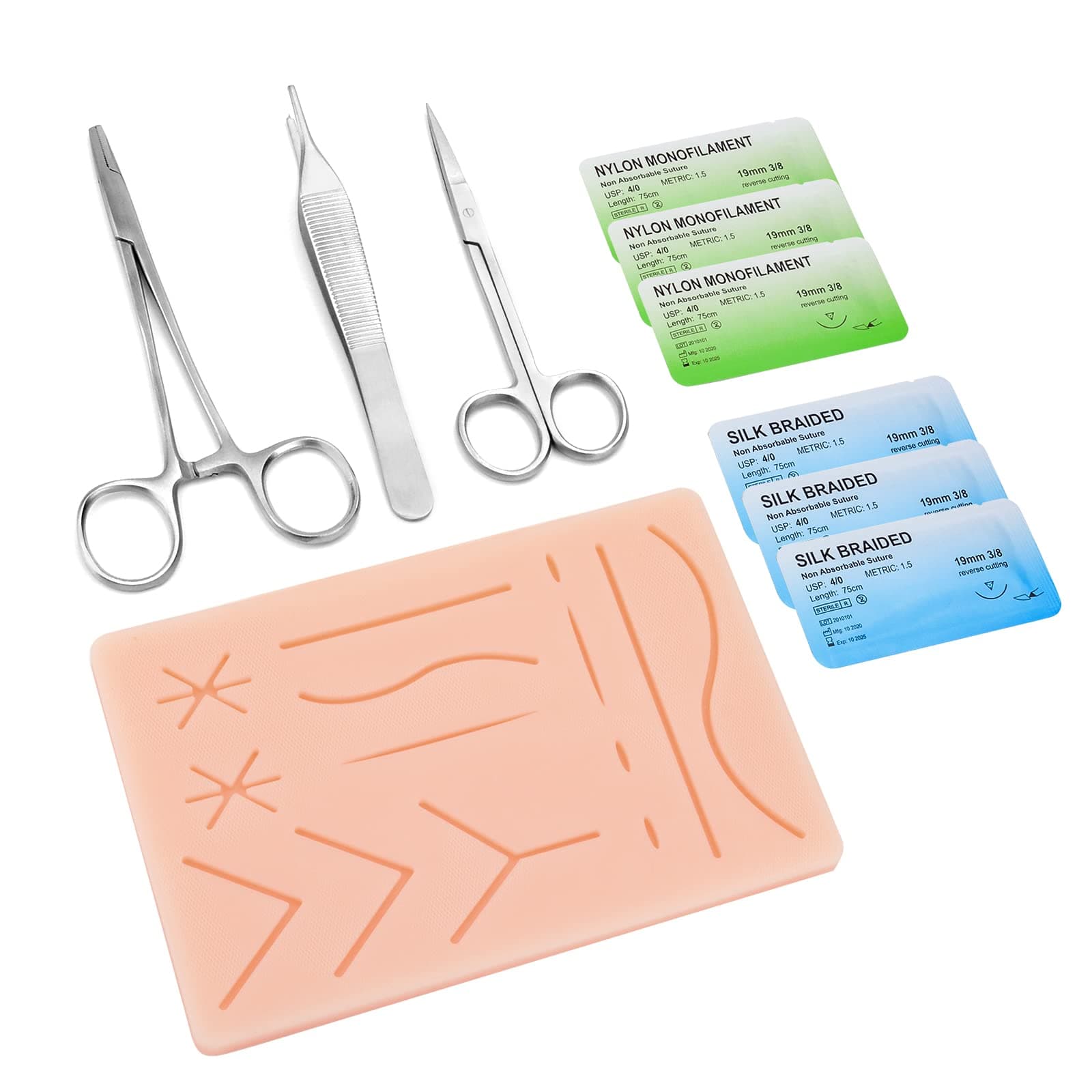 - Ultrassist Suture Practice Kit for Medical and Vet Students, Starter Suture Kit Including Durable Silicone Pad, Suturing Tools, for Suture Curriculum Practice (Education Use Only)