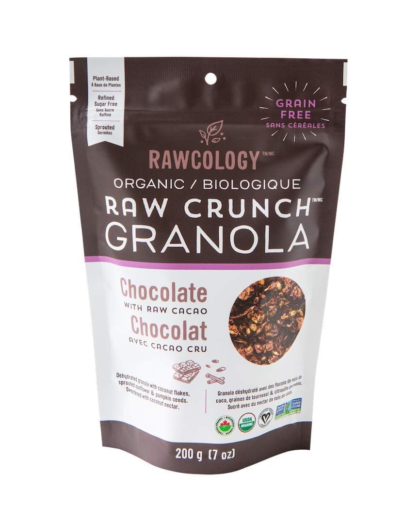 Rawcology Chocolate & Raw Cacao Keto Granola | No Added Sugar | Gluten-Free | Paleo | Raw | Vegan | LCHF | 200g