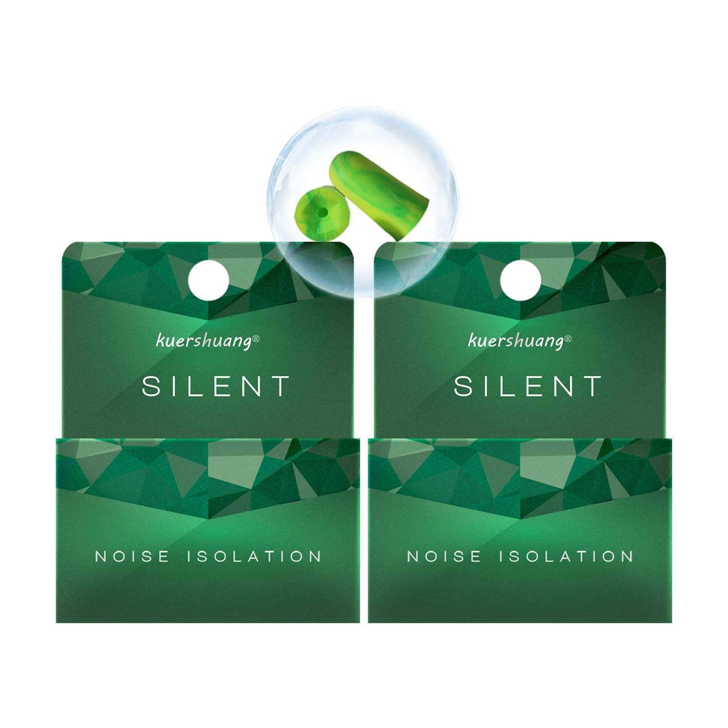 Kuershuang Ear Plugs 37dB SNR,Reusable and Soft Noise Canceling Earplugs for Sleep Noise Cancelling, Snoring, Flights, Shooting - 4 Pairs