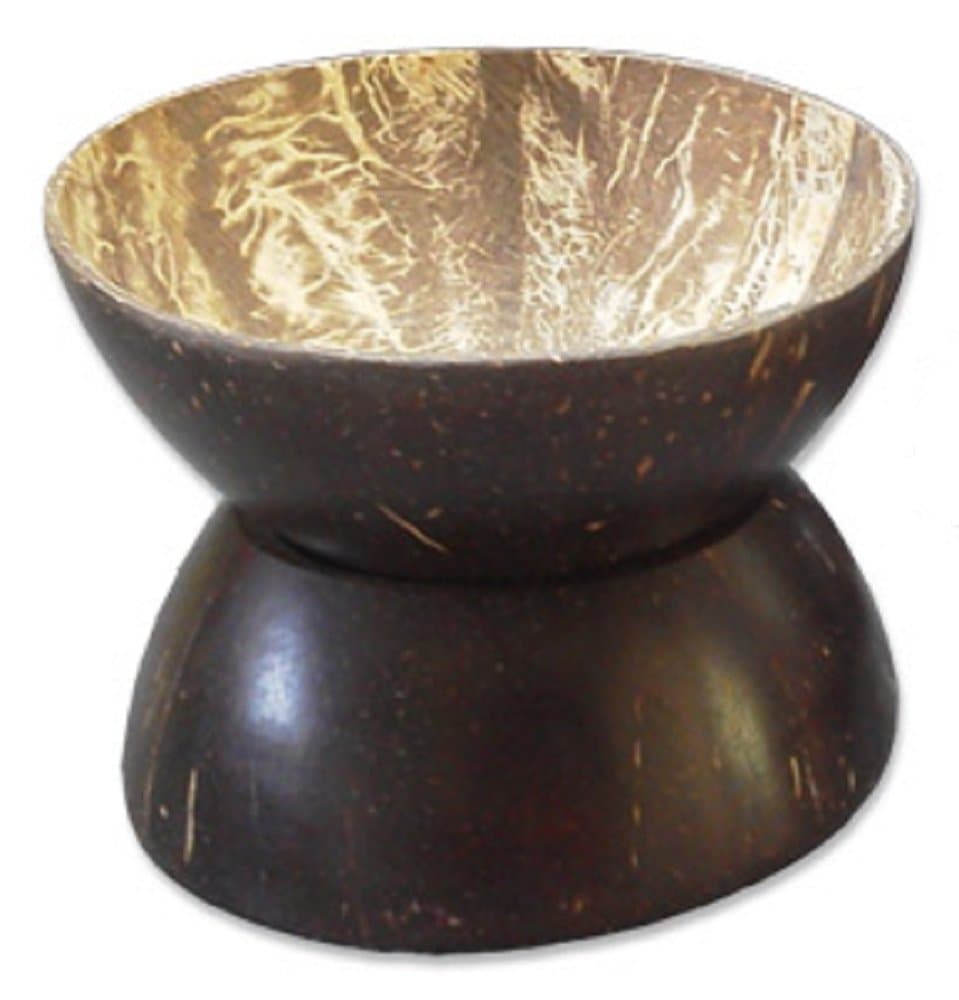 Authentic Kava Drinking Cup and Holder - All-Natural Coconut Shell - One Set