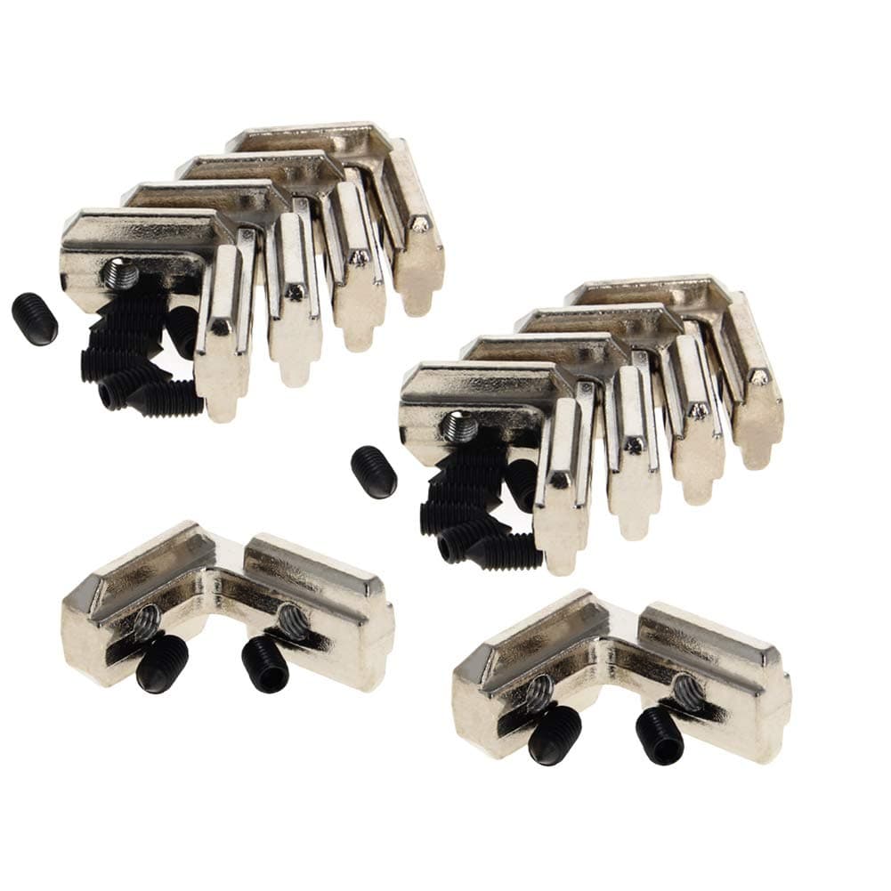 Aicosineg 10Pcs Zinc Alloy Interior Joint Brackets 90 Degree T Slot L-Shape Corner Brackets Internal Angle Connectors with Screws for 4040 Series 0.31in T Slot Aluminum Extrusion Profile Silver Tone