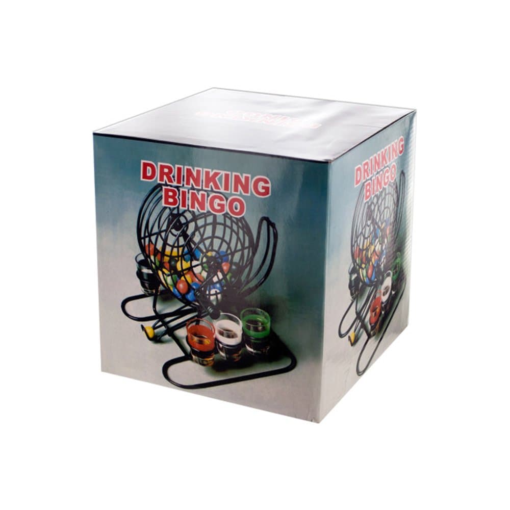 JT Party Supplies Bingo Drinking Game with Rotary Cage and Shot Glasses-1 Pack