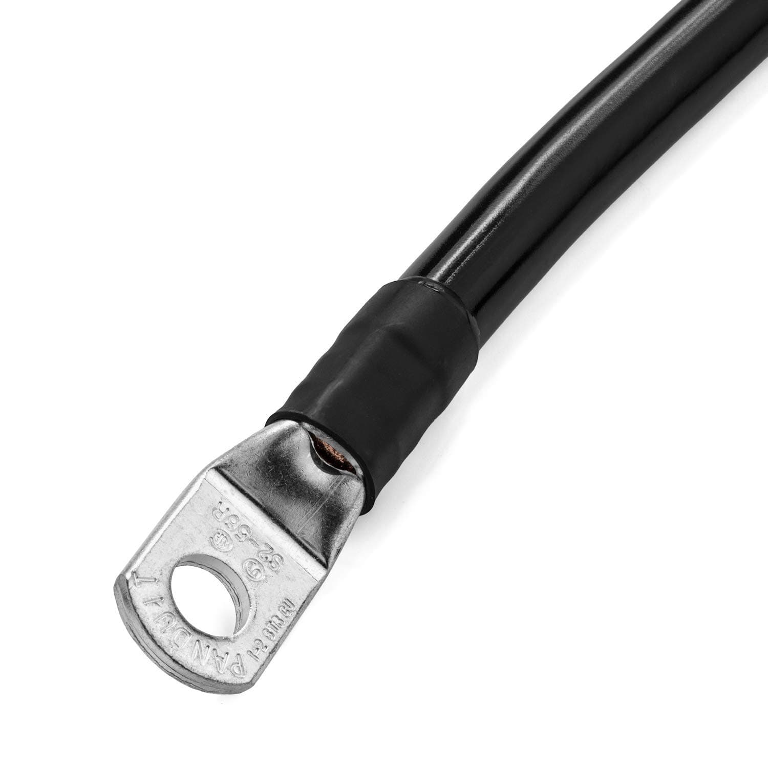 Spartan Power Black 1 Foot 2/0 AWG Battery Cable, Negative Only 3/8" M10