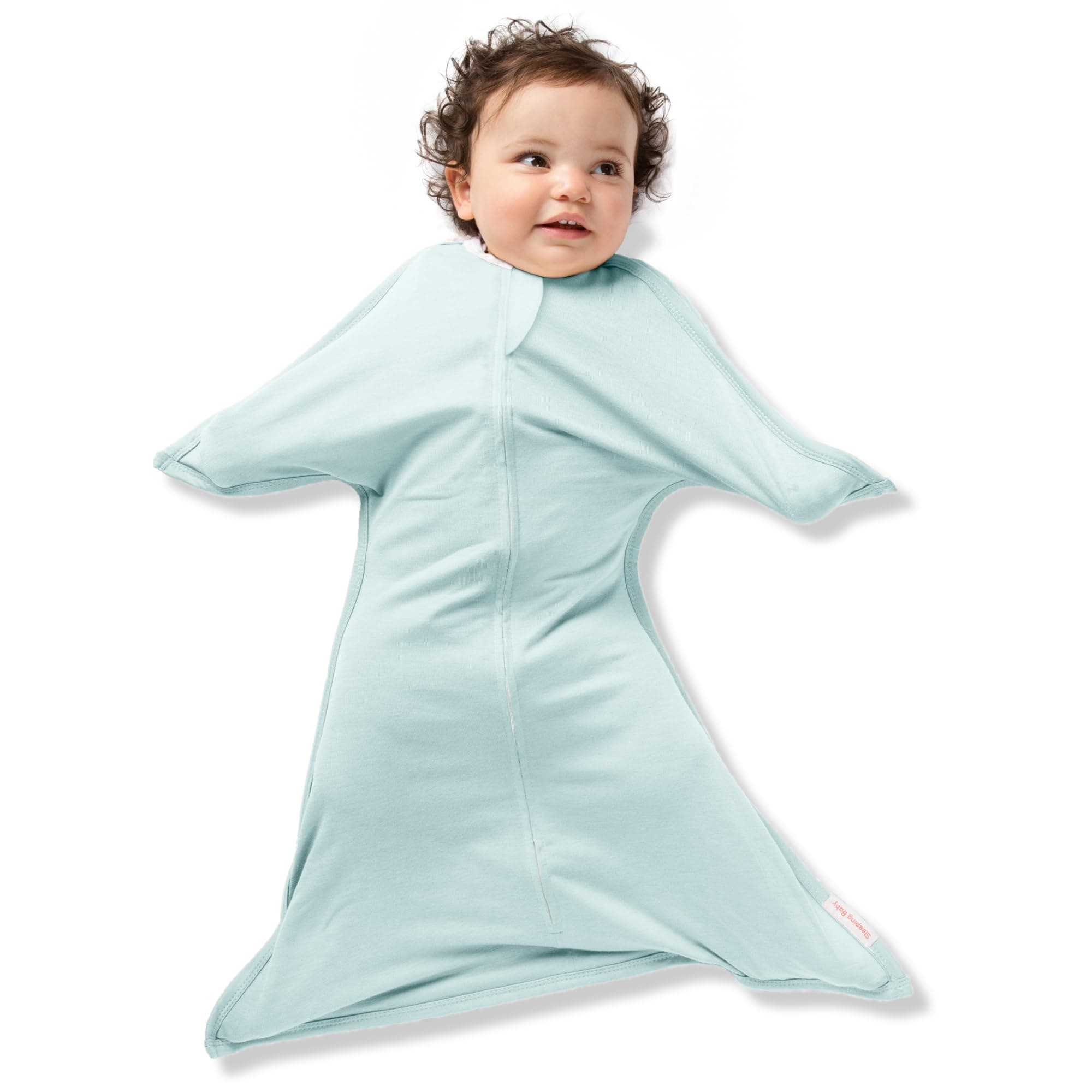 SleepingBaby Zipadee-Zip Transition Swaddle - Cozy Baby Swaddle Blanket with Zipper Convenience - Roomy Wearable Blanket for Easy Diaper Changes - Classic Mint, Small (4-8 Month)