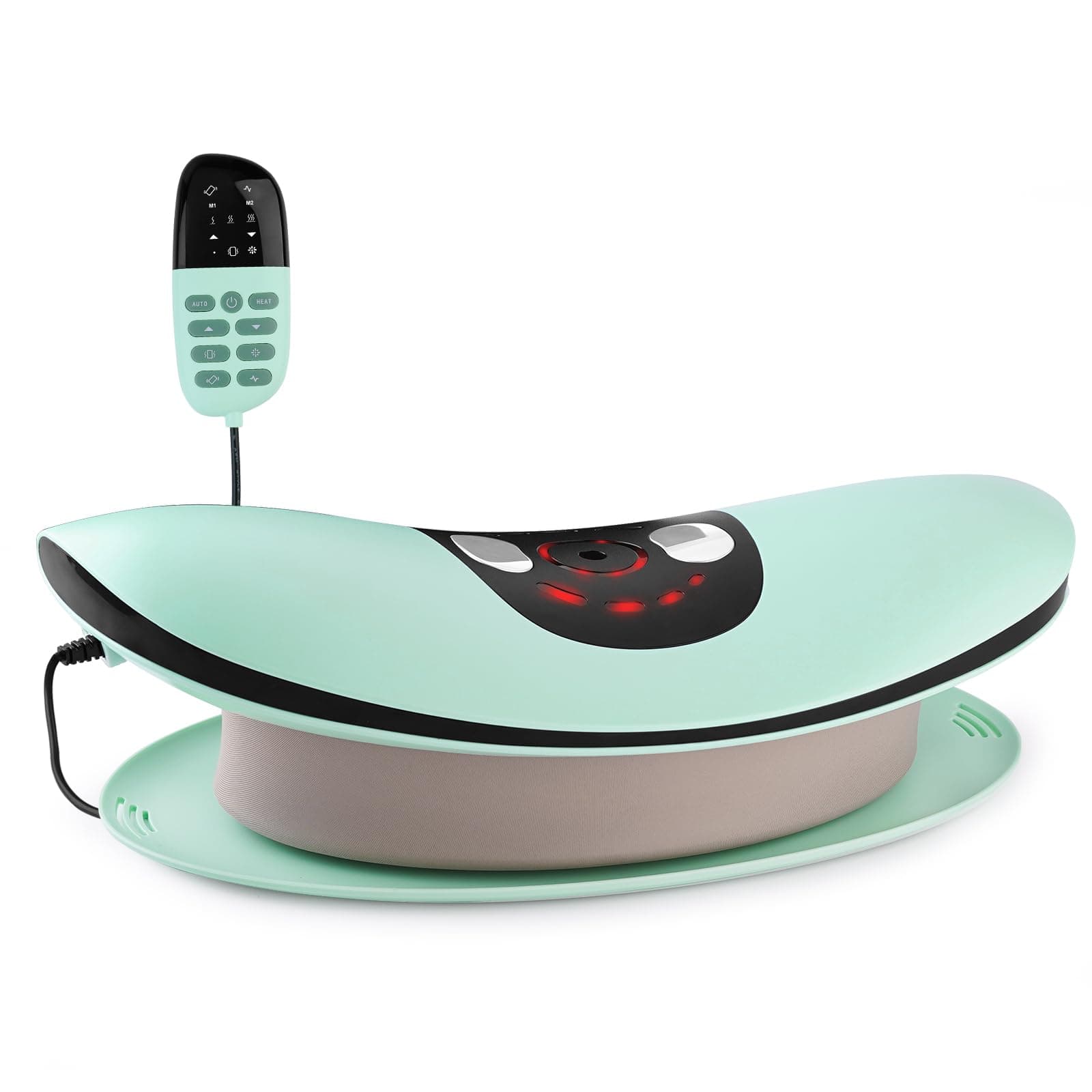 Hotodeal Electric Lumbar Traction Device with Dynamic Airbag, Lower Back Massager Thermal Therapy for Pain Relief, Rocking Traction Vibration Lumbar Massager Spectrotherapy for Home and Travel