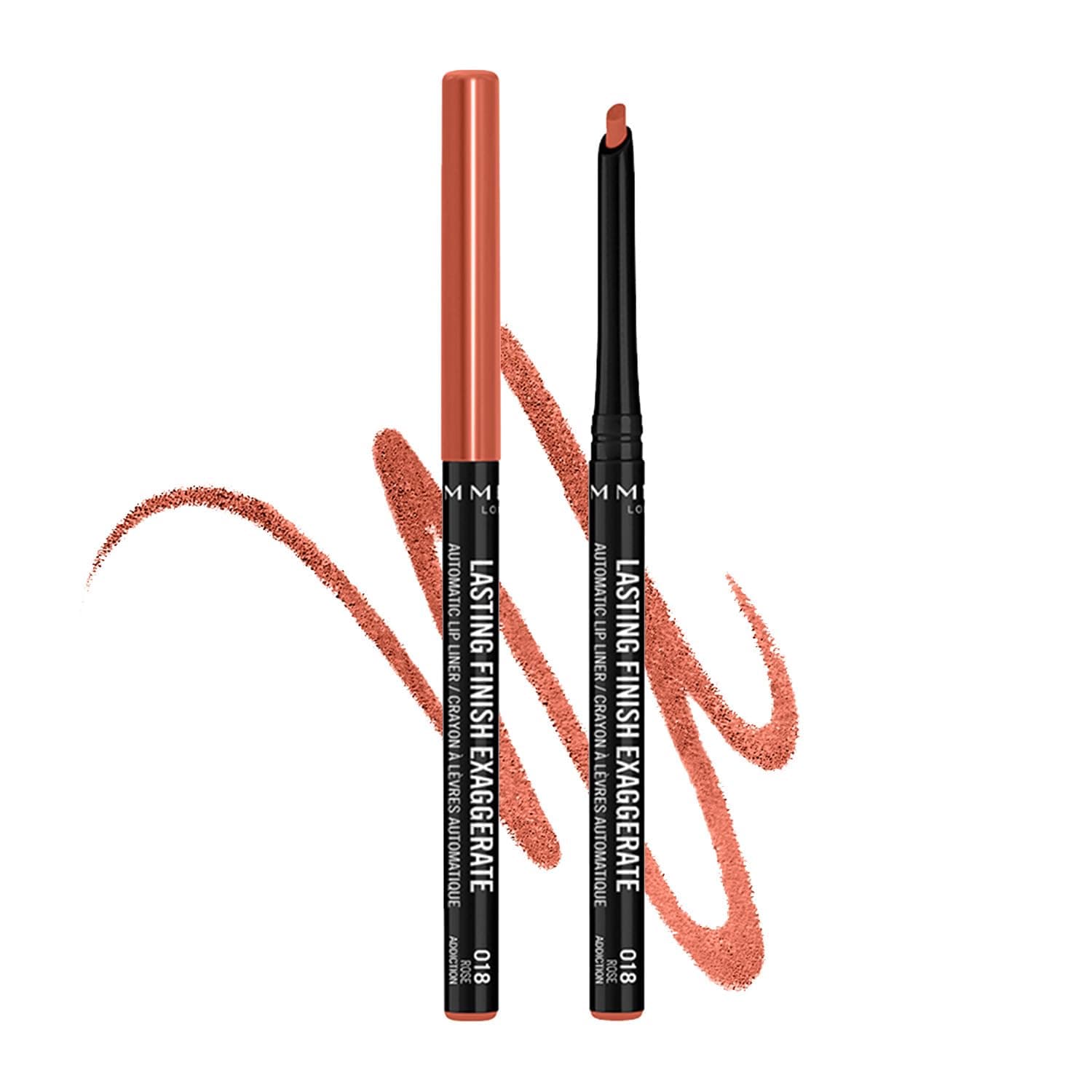 Lasting Finish Exaggerate Automatic Lip Liner - Rich, Smooth Formula, Long Lasting - 018 Rose Addiction, .01oz