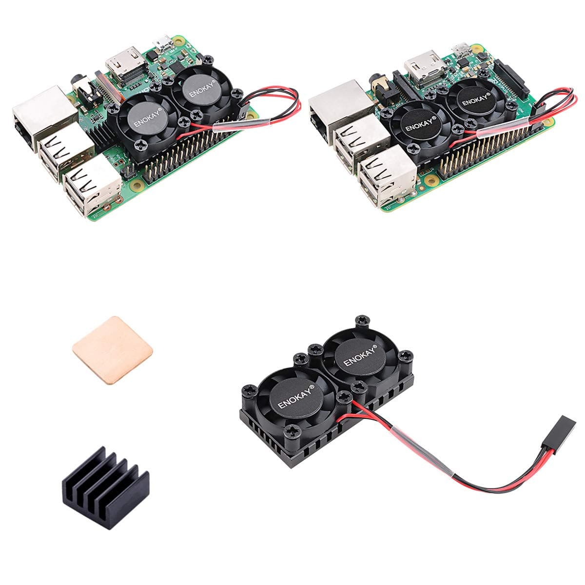 Raspberry Pi 2 3 Model B B+ Dual Fan with Raspberry Pi Heatsink for Raspberry Pi 2B 3B 3B+ (for Raspberry Pi 2B 3B 3B+)