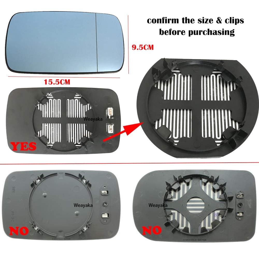 Left Or Right Side Heated Blue Mirror Glass For BMW E39 E46