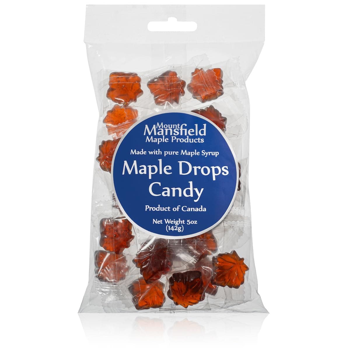 Mansfield Maple Drops Hard Candy Made With Real Syrup (5Oz Cellophane Bag)