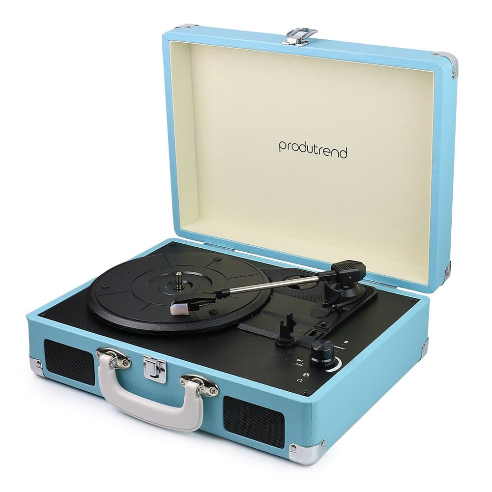 ProduTrend VinylPal Portable Record Turntable Suitcase w/ Built-In Battery
