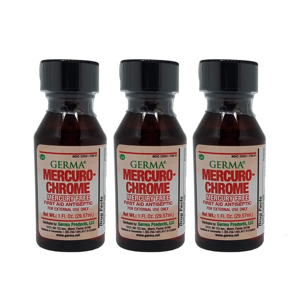 Antiseptic 1oz Prevent infection in cuts, scrapes and burns QTY-3 by Mercurochrome