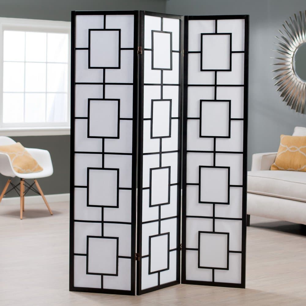 Lantern Silhouette 3-Panel Screen Room Divider