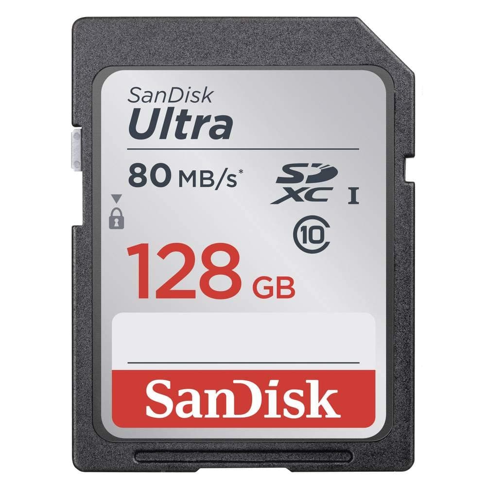 Ultra 128GB SDXC UHS-I Memory Card up to 80MB/s (SDSDUNC-128G-GN6IN), Black