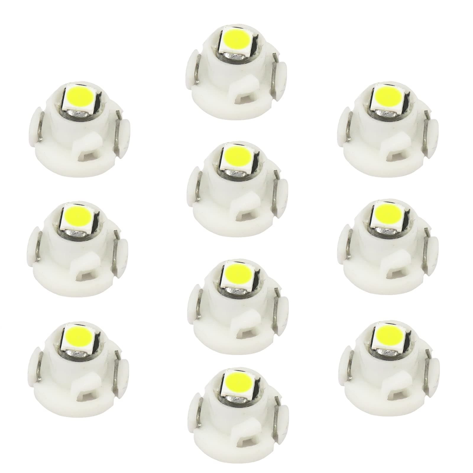 WLJH 10x White T4.2 Neo Wedge Led 3030 Chipest 10mm Base Car Instrument Cluster Dashboard HVAC AC Heater Climate Control Bulb Lamps Radio Switch Indication Interior Light Replacement