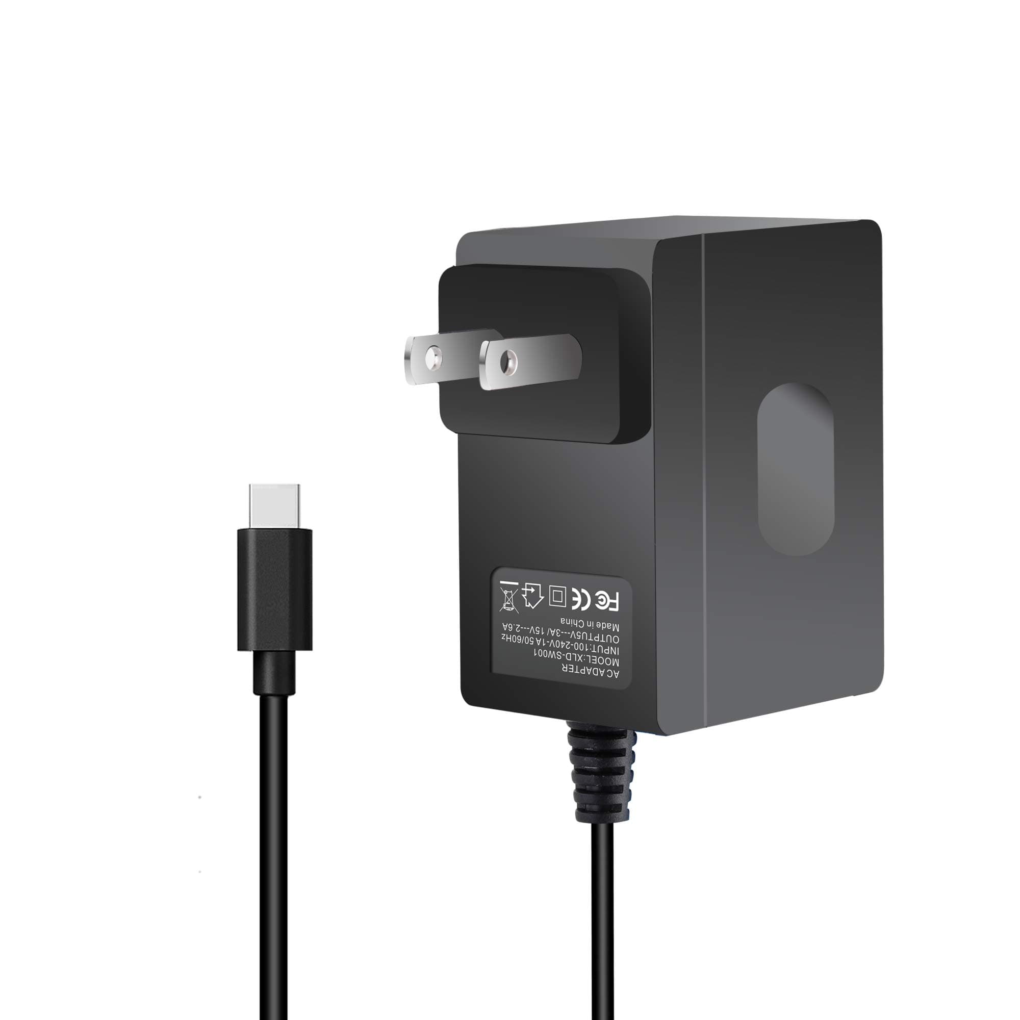 15V 2.6A AC Adapter Power Supply/Fast Charging for Nintendo Switch,Charger Compatible with Nintendo Switch/Switch Lite with 55inch Type C Cable, Support TV Mode and Dock