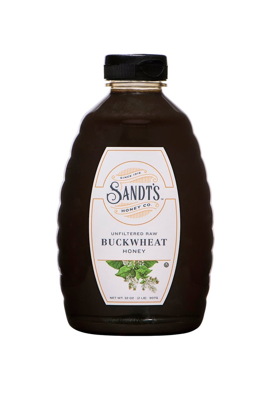 Sandt's Buckwheat Honey, Unfiltered Raw Honey, Non-GMO Genuine, Pure Honey (2 lbs)