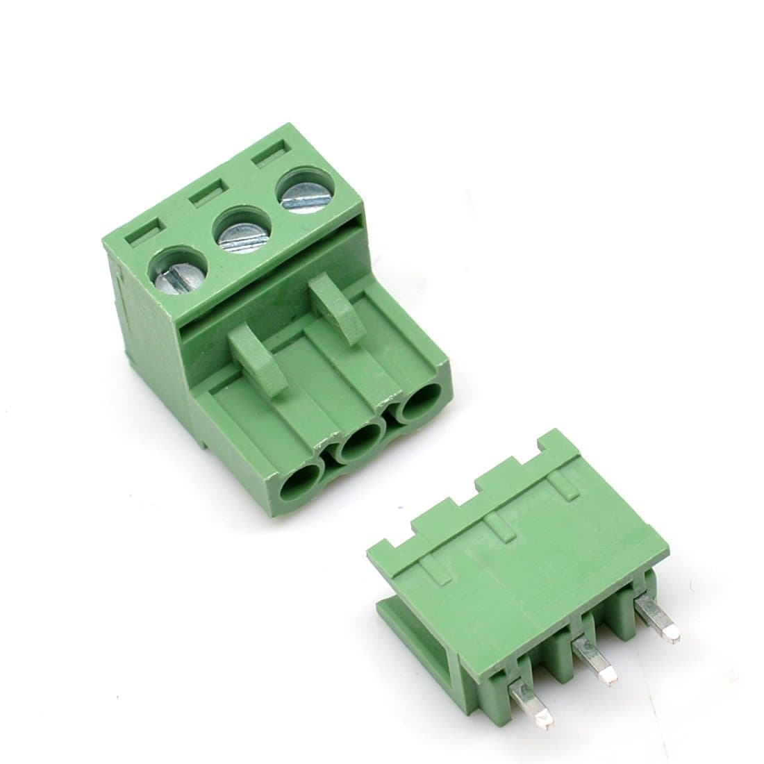 Oiyagai 20 Set 3-Pin 5.08mm Pitch Male Female PCB Screw Terminal Block