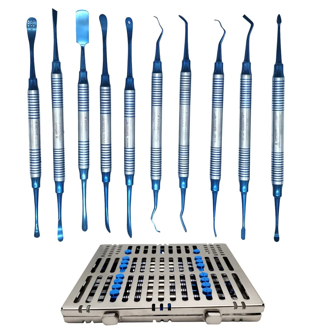 ARTMAN INSTRUMENTS Periosteal Dental Elevators Set – 10 Pcs Periosteum Implant Elevators in Stainless Steel Cassette