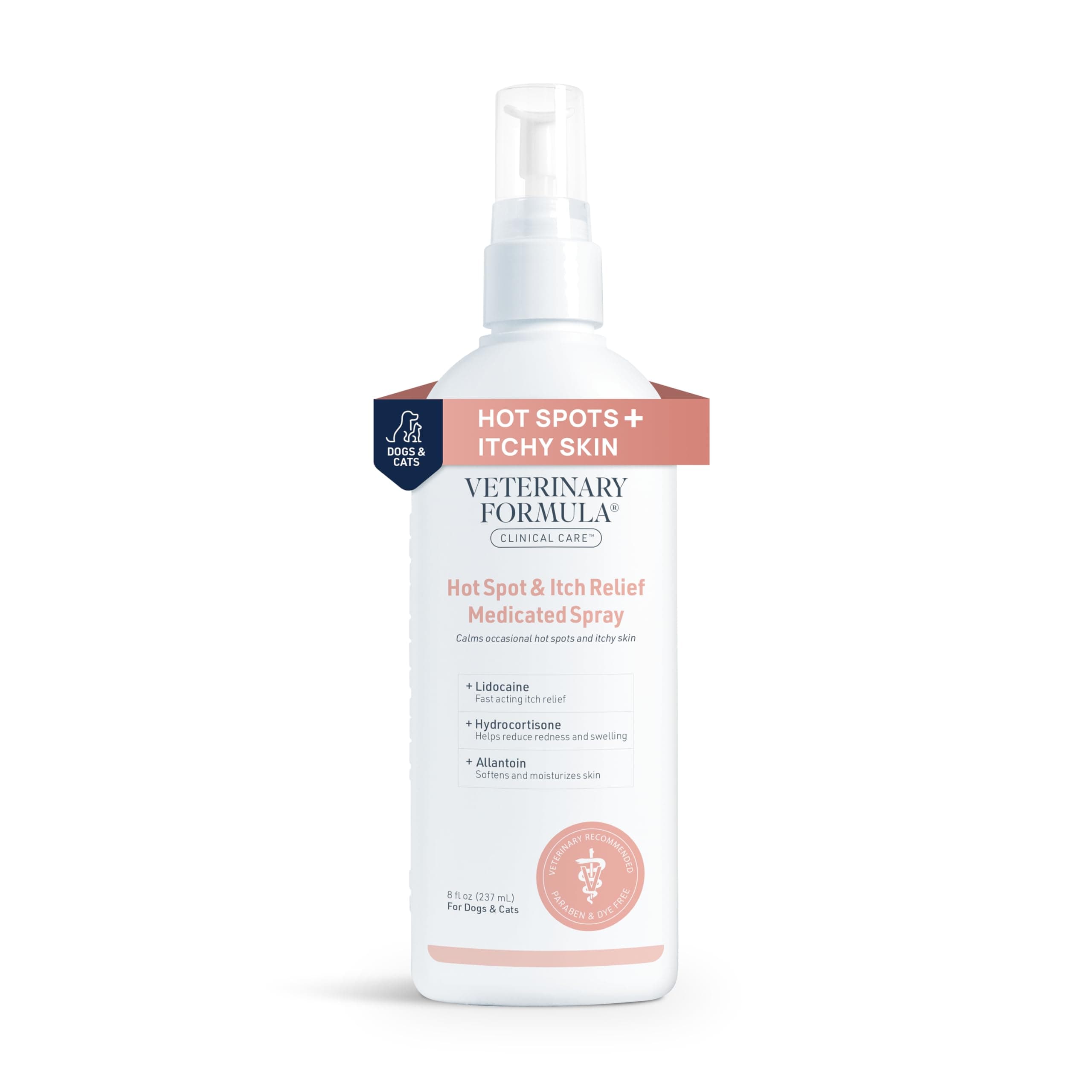 SynergyLabs Veterinary Formula Clinical Care Hot Spot & Itch Relief Medicated Spray for Dogs & Cats; 8 fl. oz.