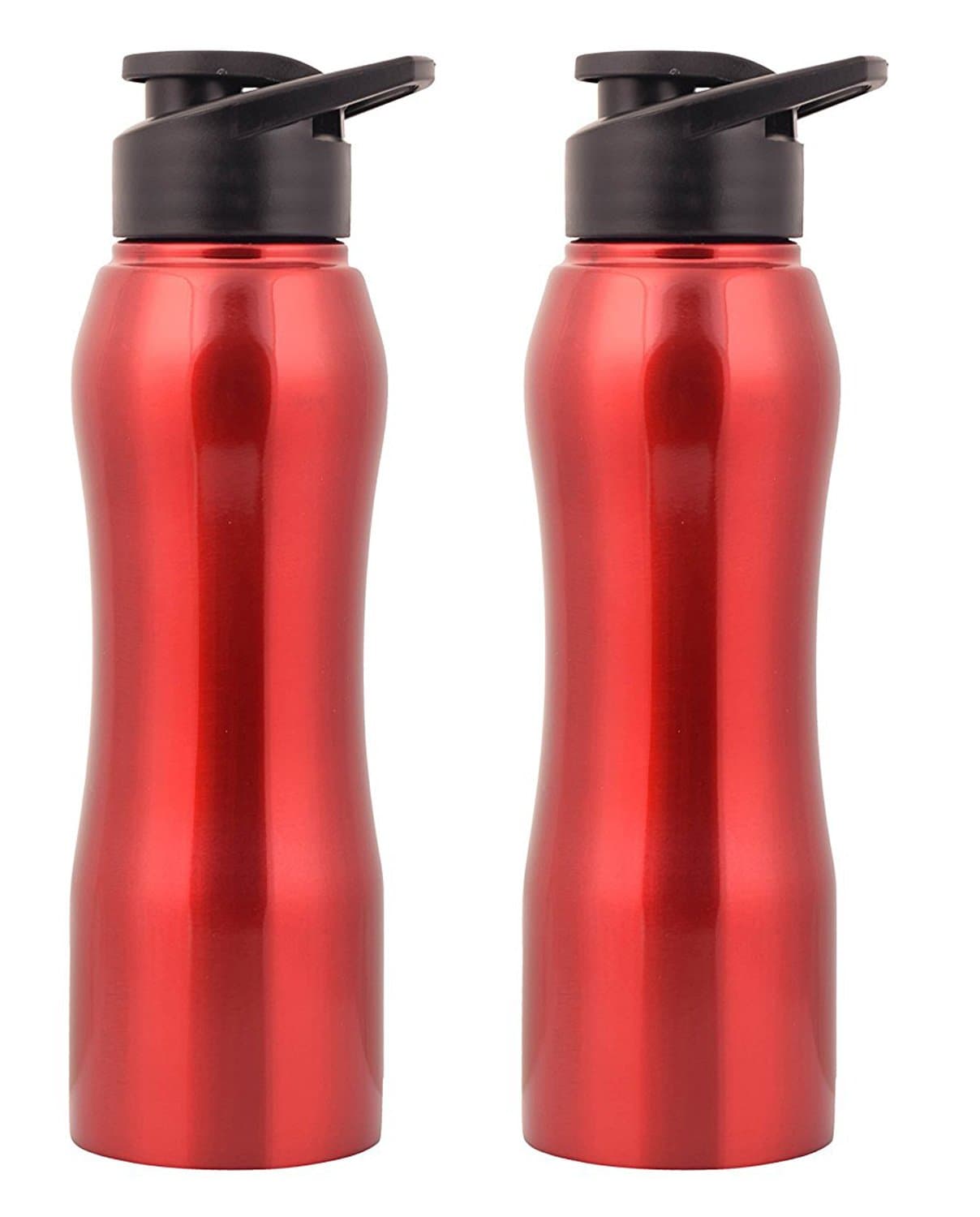 Zafos Stainless Steel Sipper Water Bottle Set, 750ml, Set of 2, Red
