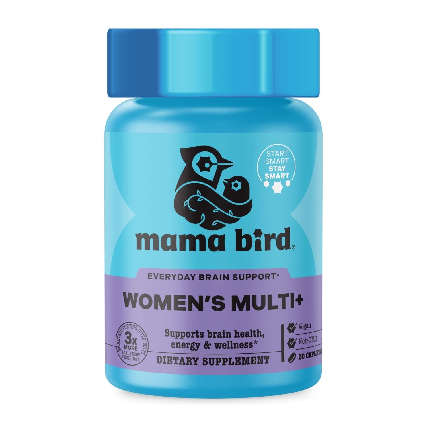 Best Nest Wellness - Mama Bird - Women's Multi Plus - Brain & Body Health Support Supplement - Gentle Iron Supplement for Energy Support - Methylated Vitamins - 30 Capsules