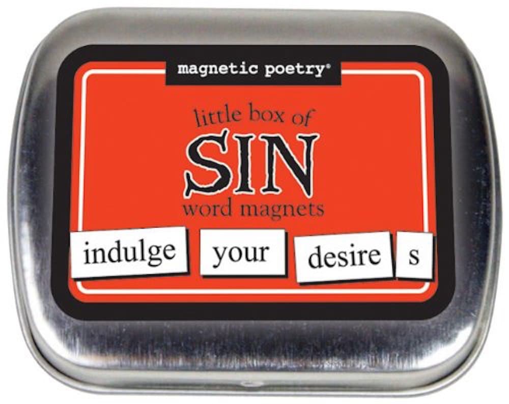 Magnetic Poetry - Little Box of Sin Kit - Words for Refrigerator - Write Poems and Letters on The Fridge - Made in The USA