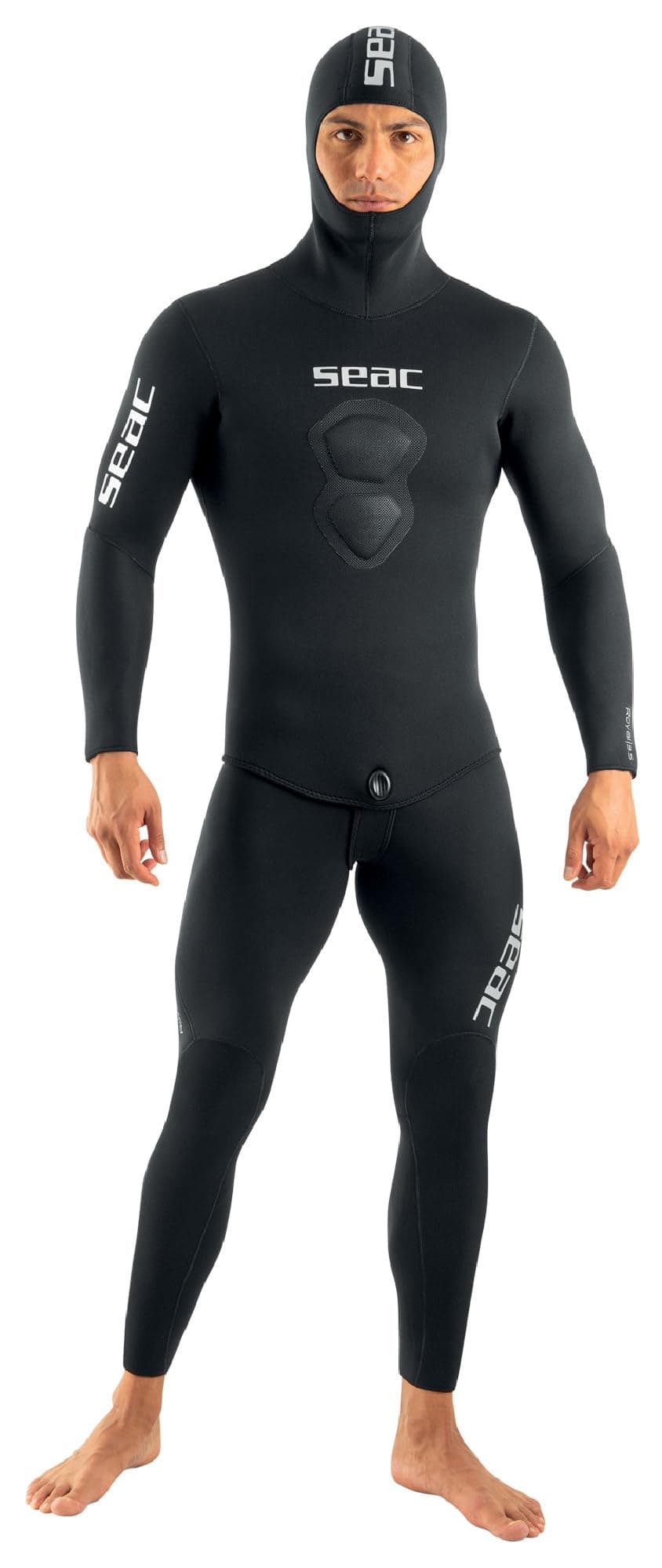 SEAC Men's Royal, 7 mm Neoprene Wetsuit for Freediving, Long-John and Hooded Jacket