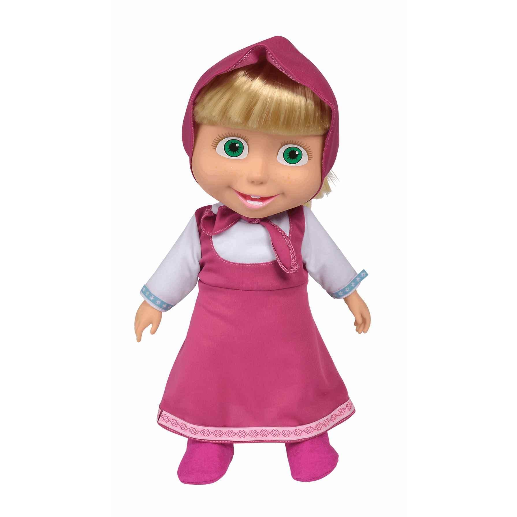 Simba 109301067 Masha and the Bear Soft Body Doll, 40 cm, in Classic Outfit, from 3 Years