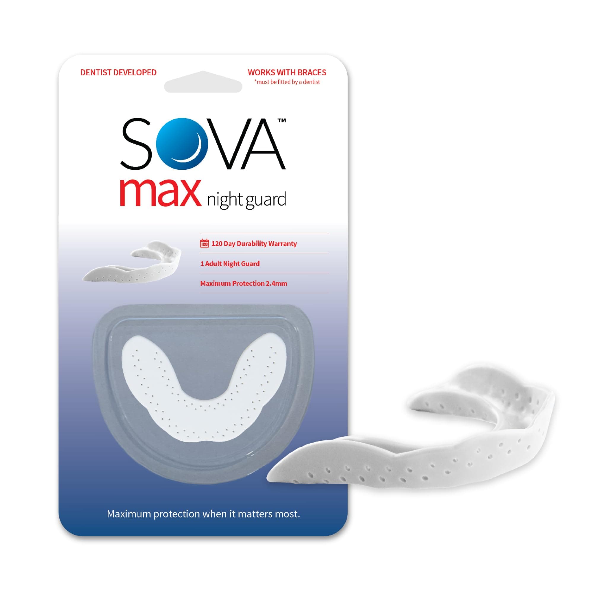 SOVA Max Night Guard 2.4mm Custom-Fit-Heavy-Duty Dental Guard