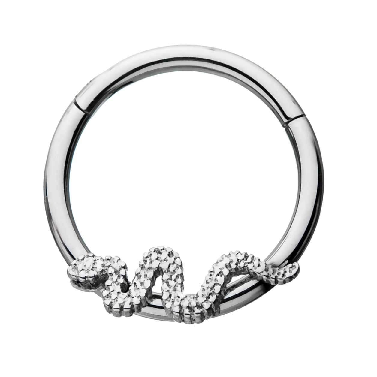 Pierced Owl16G Slithering Snake Stainless Steel Hinged Segment Ring for Septum, Lip, Eyebrow, and Ear Piercings