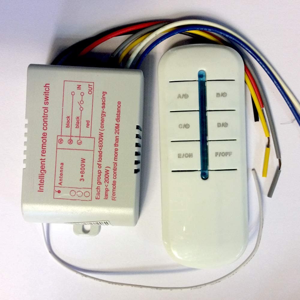 Wireless 4 Way on/Off Remote Control Switch Module Receiver and Controller, 220V
