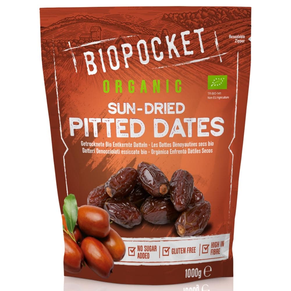 Organic Dried Pitted Dates, 1000 g