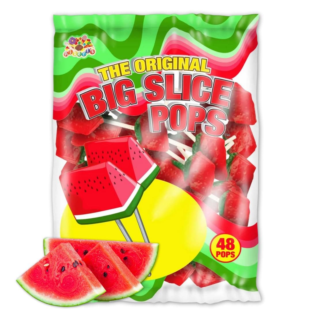 BIG SLICE POPS Lollipops Watermelon Flavor (48 count)